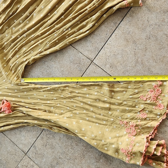 NWOT...FYree People Bohemian Olive Green Wide-Leg Pants - Picture 7 of 15